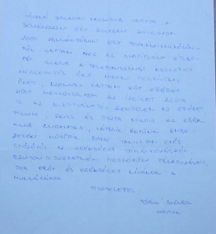 Letters of thanks