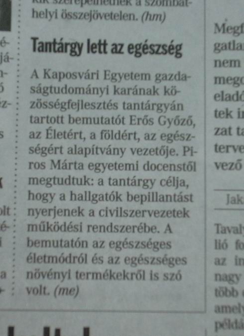 Újságcikk